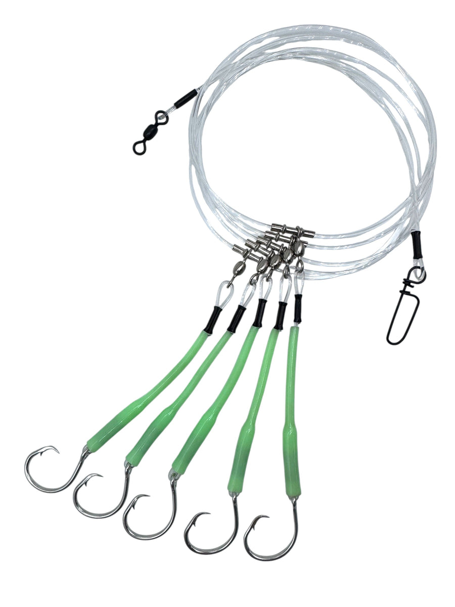 drasry fishing hooks Deep Drop Fishing Rig With Glow Sleeves and Mustad 39960 Circle Hooks – End  Game Tackle Company