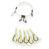 Deep Drop Rig- Super Flexible Stretch Glow Squids – NOAA Compliant Circle Hooks