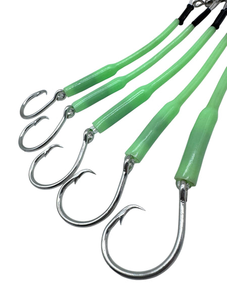 deep sea fishing hooks Deep Drop Fishing Rig With Glow Sleeves and Mustad 39960 Circle Hooks – End Game Tackle Company