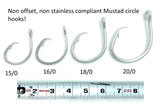 5' Braided 480lb Stainless Fishing Leader Mustad 39960 Inline Circle Hook