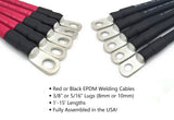 4 AWG Gauge Fully Assembled Battery Cables, 1-15ft Lengths, Positive or Negative Wire, Pure Copper Battery Replacement Cables, Solar Car Truck RV Camper