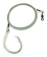 5' Braided 480lb Stainless Fishing Leader Mustad 39960 Inline Circle Hook
