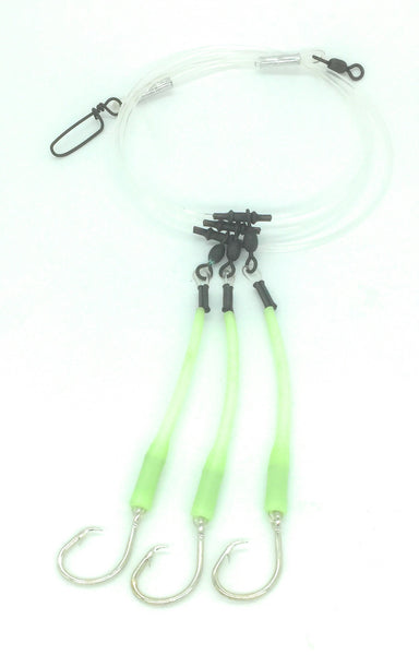 Deep Drop Fishing Rig With Glow Sleeves and Mustad 39960 Circle