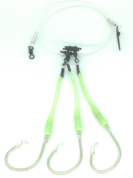 Deep Drop Fishing Rig With Glow Sleeves and Mustad 39960 Circle
