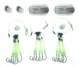5 Hook Deep Drop Rig Bundle, Glow Squid or Glow Sleeve - 3 Rigs, 2 Lights, 2 Weights