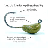 Tautog Jig, 2 Pack, Standup Style Jig, Saltwater Fishing Jig, Ultra Tough Powder Coat Finish with 2X Hook, 1/2-2oz Sizes, Multiple Colors