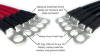 4 Gauge Marine Grade Battery Cables, USCG and ABYC Approved, 1-15ft Lengths, Heavy Duty Tinned Lugs, Fully Assembled and Made in the USA