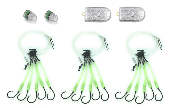6/0 Snapper Rig Bundle - 3 Rigs, 2 Lights, 2 Weights – End Game Tackle  Company